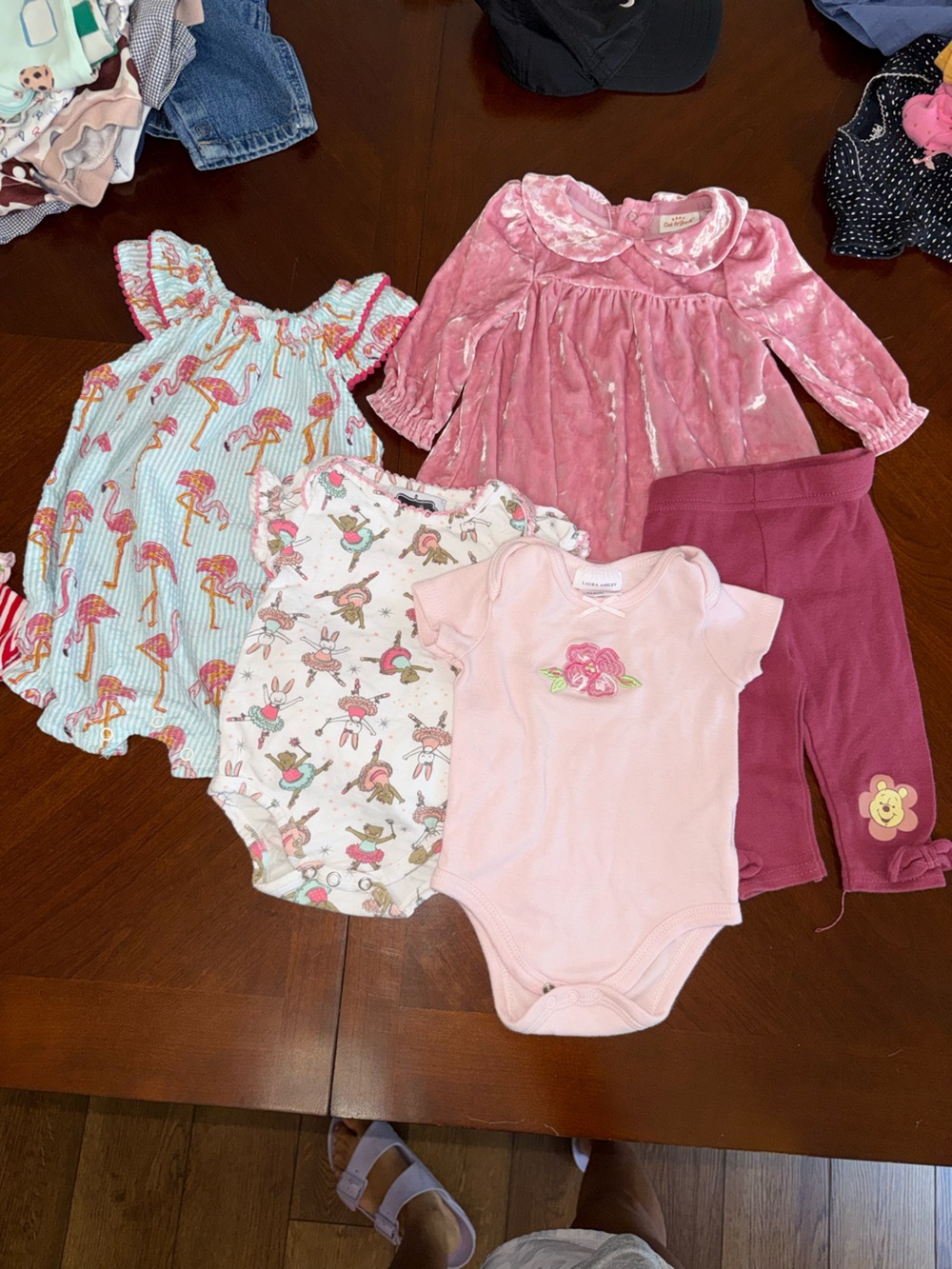 Pink Baby Bodysuit & Romper Bundle - Floral & Flamingo Prints